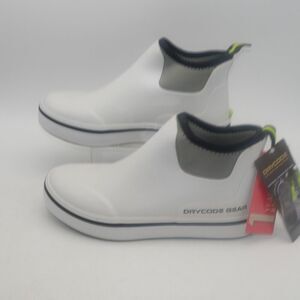 NEW Dry Code Men's 8 Deck Fishing Rain Ankle Boots Waterproof Pull On White